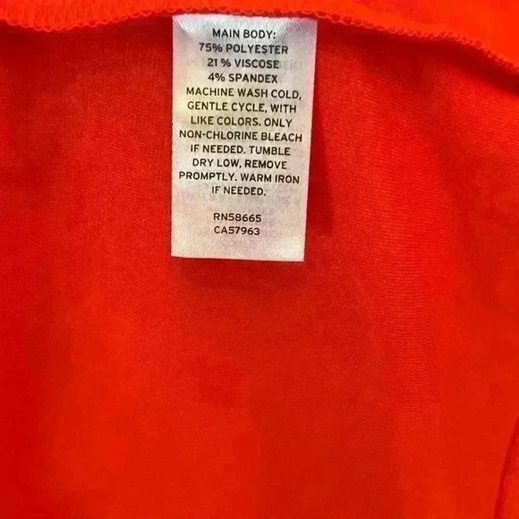 Nordstrom Open Edit Scoop Neck Orange Bodycon Midi Tank Dress Women's Small NWT - Picture 5 of 7